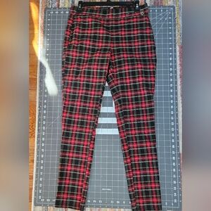 Tommy Hilfiger Preppy Red Plaid Pull On Ankle Stretch